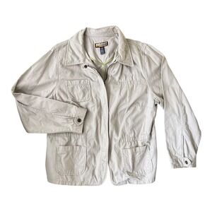 Havana Jacks Cafe Cotton Safari Utility Jacket Beige Lightweight Travel Coat 1X